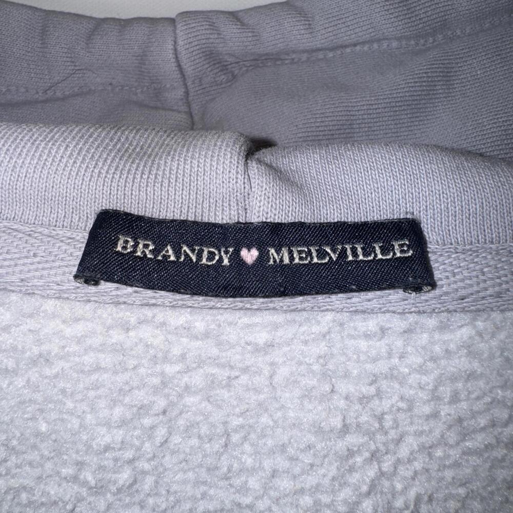 Brandy Melville Full Zip Blue Grey Oversized Hoodie XL - Picture 3 of 8